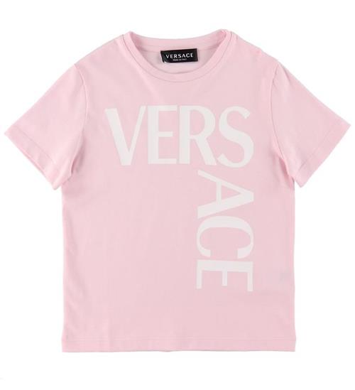 Se Versace Versace T-shirt - Logo Print - Baby Pink ved KidsWorld