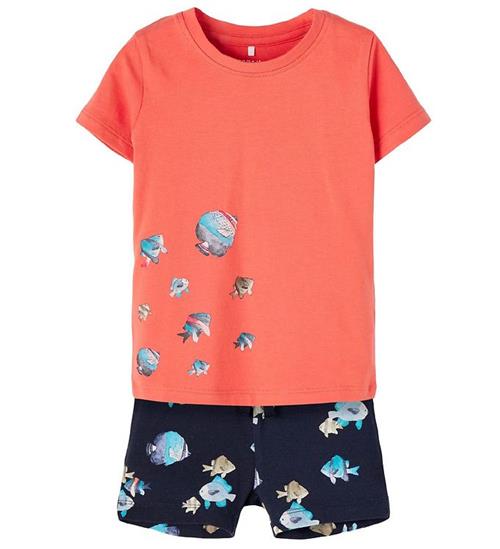 Se Name It Name It GaveÃ¦ske - NbmFasolle - T-shirt/Shorts/Hue - Dark Sapphi ved KidsWorld