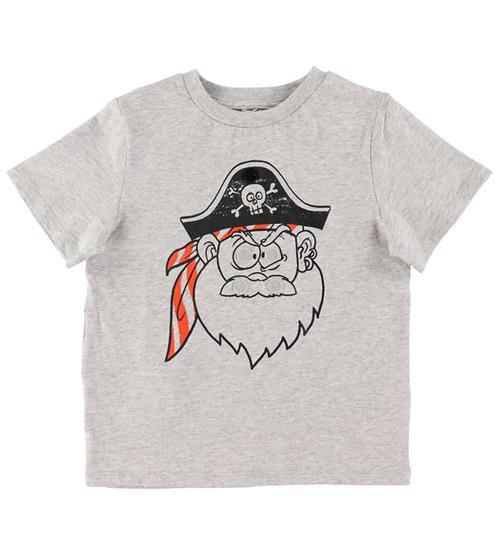 Stella McCartney Kids Stella McCartney Kids T-shirt - GrÃ¥meleret m. Pirat/Patches