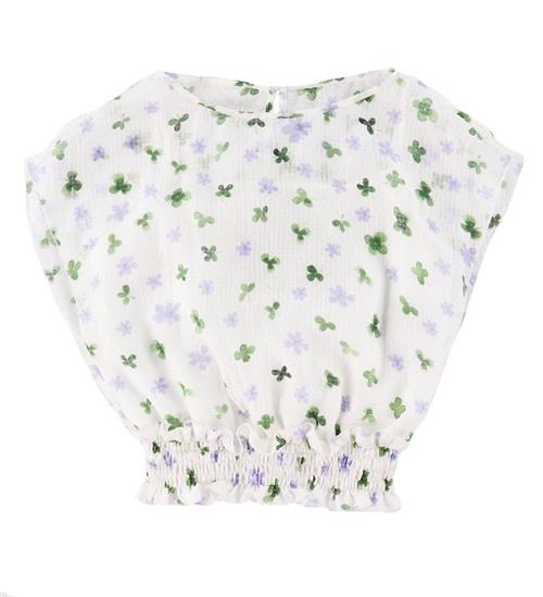 Se Emporio Armani Emporio Armani Top - Silke - Hvid m. Blomster ved KidsWorld