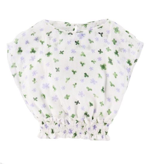 Se Emporio Armani Top - Silke - Hvid m. Blomster ved KidsWorld