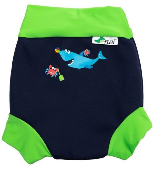 Se Konfidence Blebadebukser - UV50+ - Swim Nappy - Navy/Lime Fergal ved KidsWorld