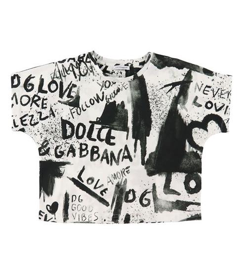 Se Dolce & Gabbana Dolce & Gabbana T-shirt - DG Next - Sort/Hvid m. Graffiti ved KidsWorld