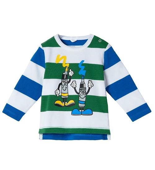 Se Stella McCartney Kids Bluse - Tube Paint - GrÃ¸n/BlÃ¥/Hvidstribet ved KidsWorld