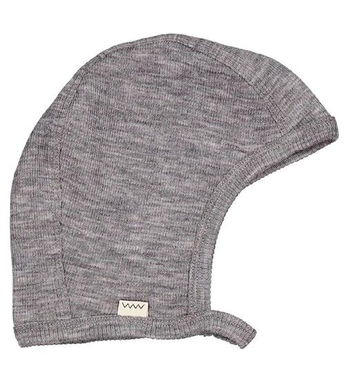 Se MarMar MarMar Babyhjelm - Uld - Hoody - Grey Melange ved KidsWorld