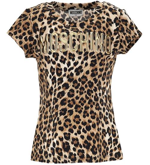 Moschino Moschino T-shirt - Leopard m. Guld