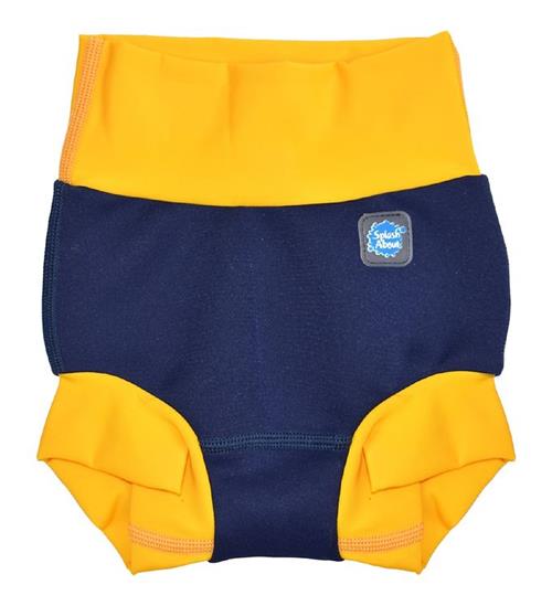 Se Splash About Blebadebukser - Happy Nappy Duo - UV50+ - Navy/Gul ved KidsWorld