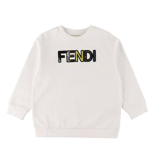 Se Fendi Fendi Sweatshirt - Hvid m. Logo ved KidsWorld