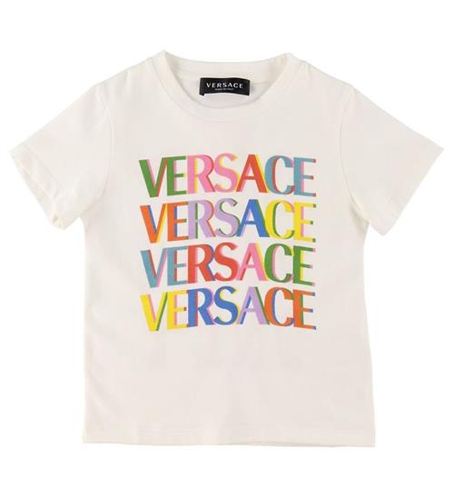 Se Versace T-shirt - Hvid m. Multifarvet/Pink ved KidsWorld