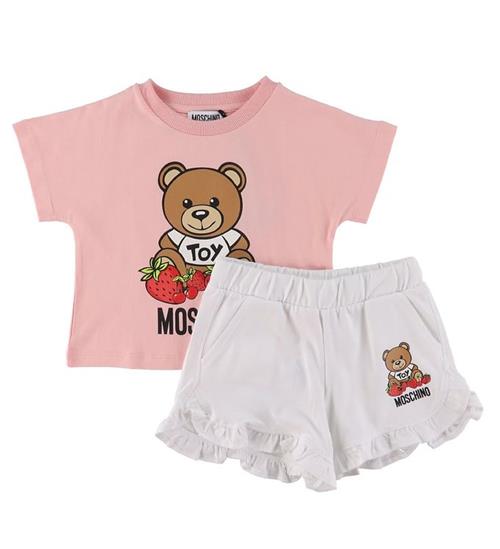 Se Moschino Moschino SÃ¦t T-shirt/Shorts - Sugar Rose ved KidsWorld