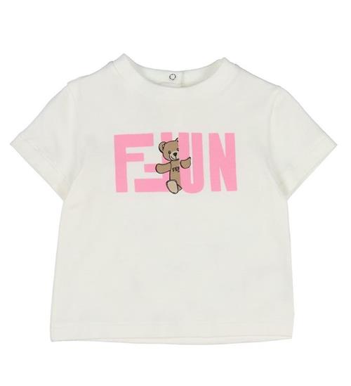 Fendi Fendi T-shirt - Hvid m. Rosa/Bamse