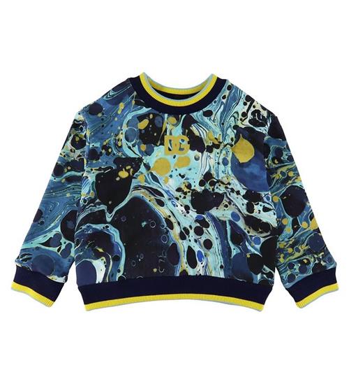 Se Dolce & Gabbana Dolce & Gabbana Sweatshirt - Magnificent - BlÃ¥ Marmor ved KidsWorld