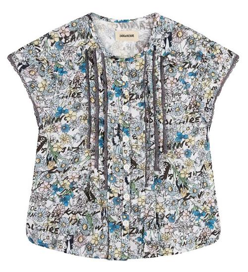 Zadig & Voltaire Zadig & Voltaire Top - Happy - LyseblÃ¥ m. Blomster