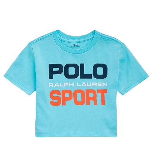 Polo Ralph Lauren Polo Ralph Lauren T-shirt - Cropped - Polo Sport - LyseblÃ¥ m. Pr