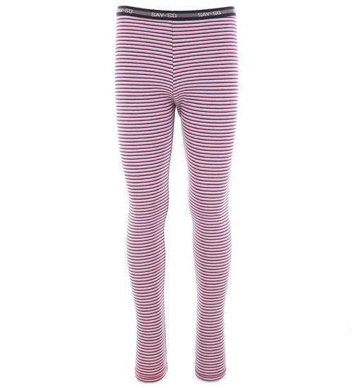 Say-So Say-So Leggings - Stripe - Rosa/Lilla/Turkis