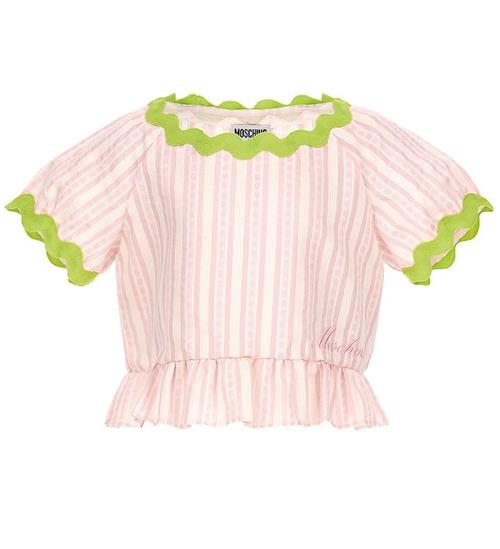 Se Moschino Moschino Top - Rosastribet/NeongrÃ¸n ved KidsWorld