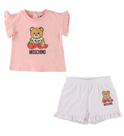 Se Moschino Moschino T-Shirt/Shorts - Rosa/Hvid m. Print ved KidsWorld