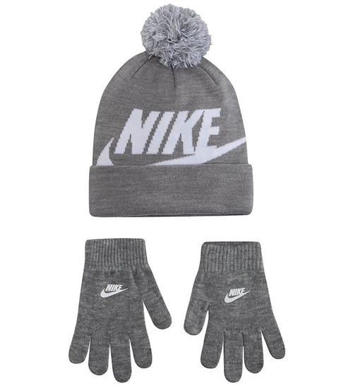 Se Nike Hue/Handsker - Strik - Swoosh - Grey Heather ved KidsWorld