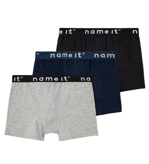 Name It Name It Boxershorts - Noos - NkmBoxer - 3-pak - Sort/GrÃ¥/Navy