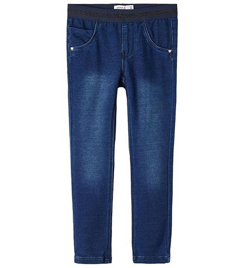 Se Name It Leggings - Noos - NmfSalli - Dark Blue Denim/Dark Sapphi ved KidsWorld