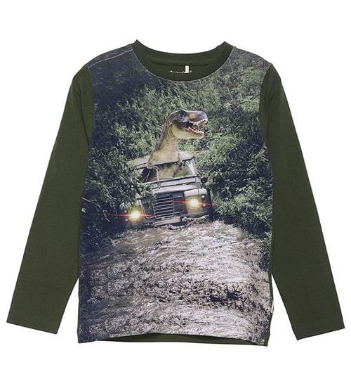 Se Minymo Bluse - Forest Night m. Dinosaur ved KidsWorld