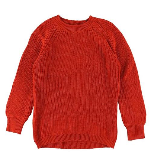 Se Add to Bag Add to Bag Bluse - Strik - Burned Red ved KidsWorld