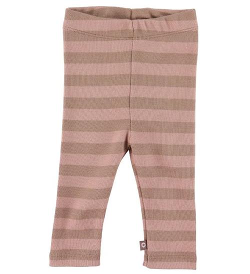 Se Smallstuff Leggings - Stribet - Powder/Rose Brown ved KidsWorld