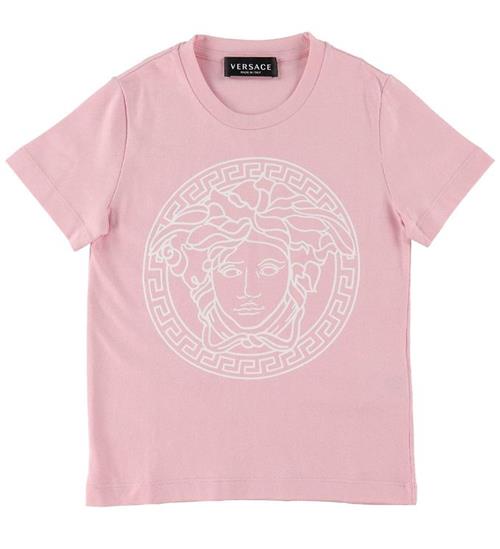 Se Versace Versace T-shirt - English Rose/Hvid m. Logo ved KidsWorld