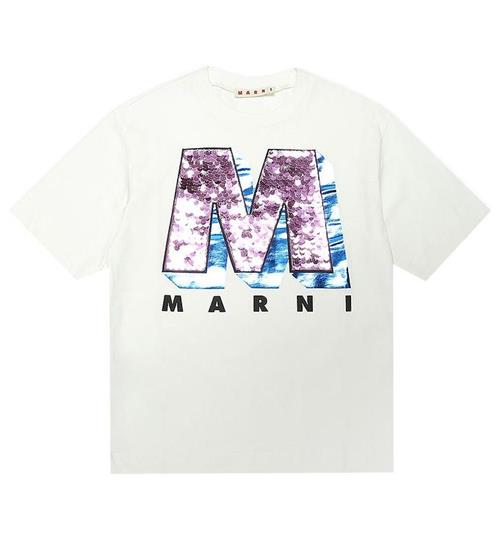 Marni Marni T-shirt - Hvid m. Pailletter