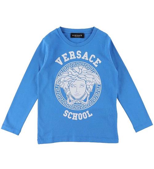 Se Versace Bluse - Medusa - BlÃ¥/Hvid ved KidsWorld