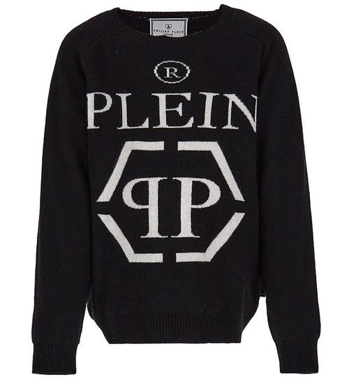 Philipp Plein Bluse - Uld/Viskose - Sort m. Logo