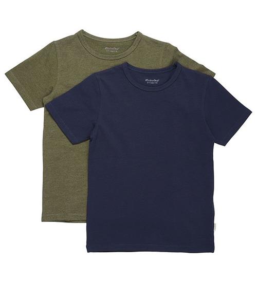 Minymo Minymo T-Shirt - 2-Pak - Dark Olive