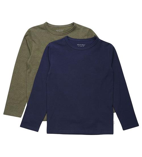 Se Minymo Bluse - 2-Pak - Dark Olive ved KidsWorld