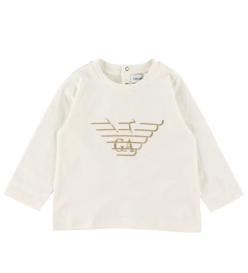 Se Emporio Armani Bluse - Hvid/Brun m. Logo ved KidsWorld