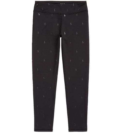 Se Polo Ralph Lauren Leggings - Sort m. Logoer ved KidsWorld