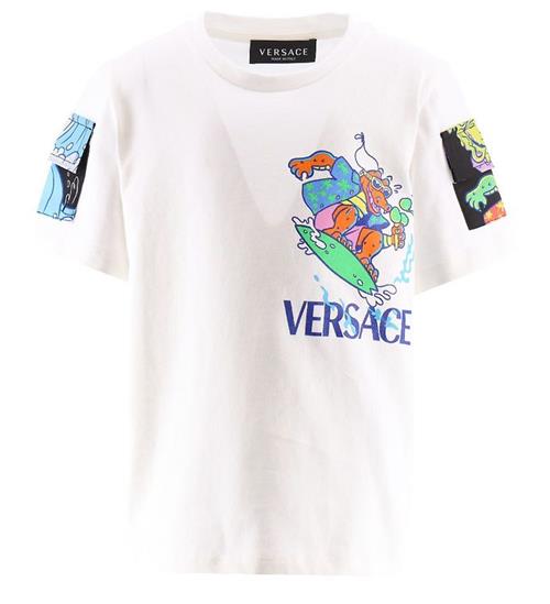 Se Versace Versace T-shirt - Hvid m. Print/Lommer ved KidsWorld