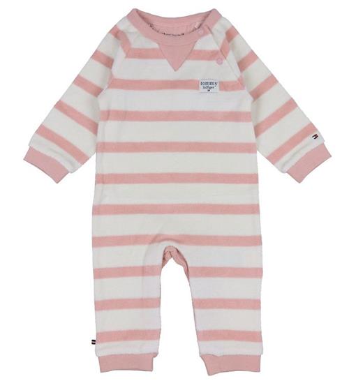 Se Tommy Hilfiger Tommy Hilfiger Heldragt - Baby Striped Towelling - Rosa/Hvid ved KidsWorld