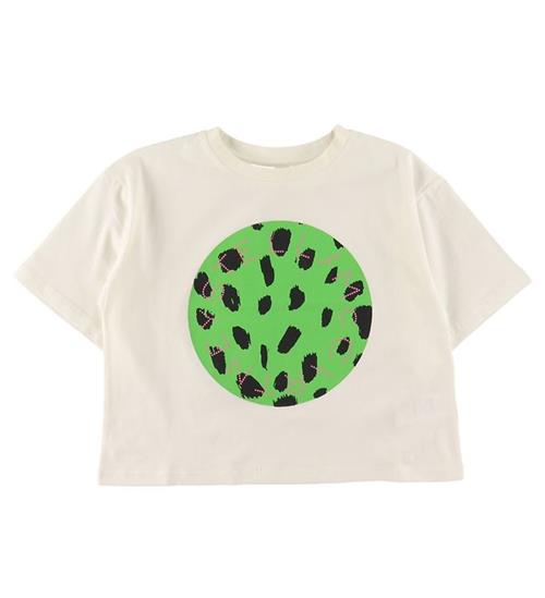 Stella McCartney Kids Stella McCartney Kids T-shirt - Cropped - Hvid m. GrÃ¸n