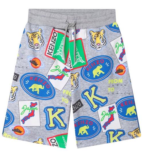 Kenzo Sweatshorts - GrÃ¥meleret m. Print