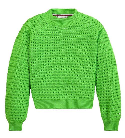 Se Tommy Hilfiger Bluse - Strik - Crochet - Spring Lime ved KidsWorld