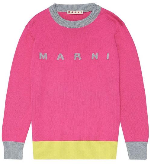 Marni Bluse - Strik - Pink m. GrÃ¥meleret/Gul