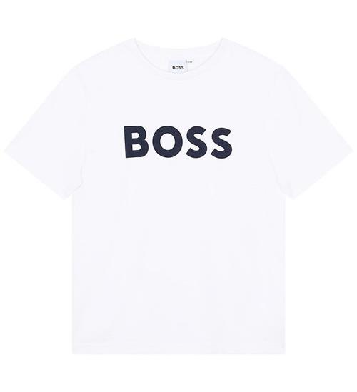 Se BOSS BOSS T-shirt - Hvid m. Navy ved KidsWorld