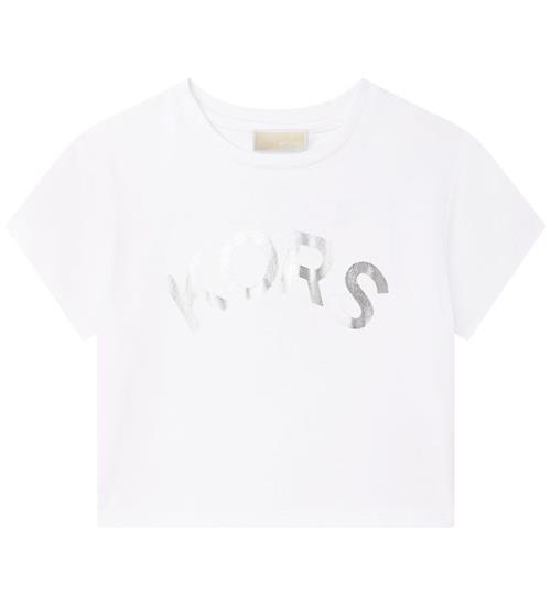 Se Michael Kors Michael Kors T-shirt - Cropped - Hvid m. SÃ¸lv ved KidsWorld