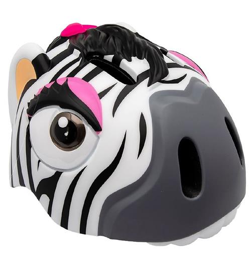 Crazy Safety Crazy Safety Cykelhjelm m. Lys - Zebra - Sort/Hvid