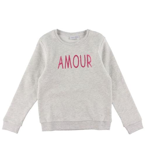 Se Name It Name It Sweatshirt - NkfTyra - Light Grey Melange ved KidsWorld