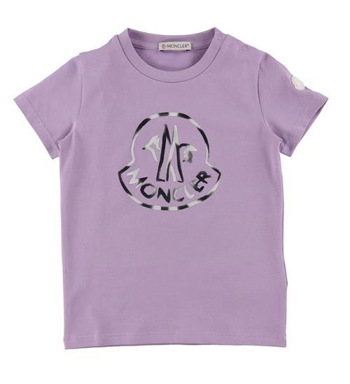 Se Moncler Moncler T-shirt - Lilla/SÃ¸lv m. Logo ved KidsWorld