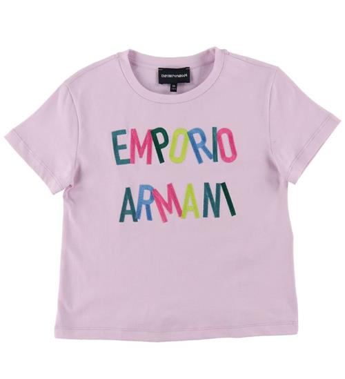 Se Emporio Armani T-shirt - Lyslilla m. Broderi ved KidsWorld