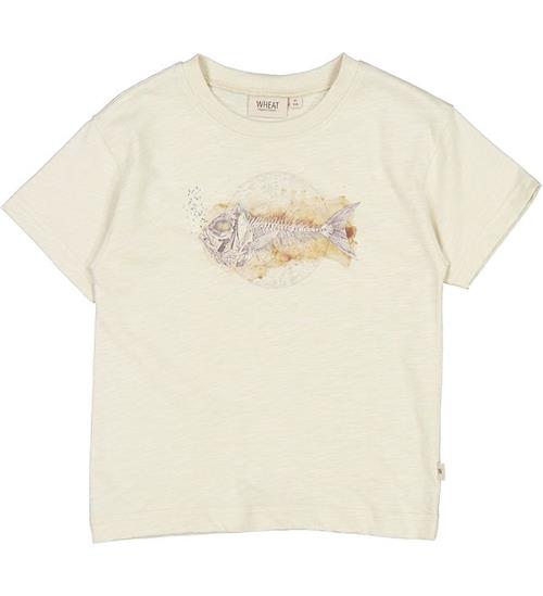 Se Wheat Wheat T-shirt - Fishskeleton - Chalk ved KidsWorld