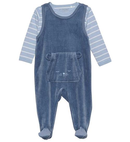 Fixoni Fixoni Sparkedragt m. Body l/Ã¦ - Velour - Blue Fushion