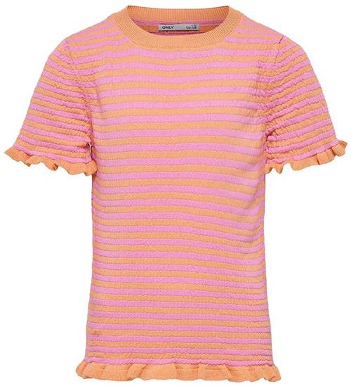 Kids Only Kids Only T-shirt - Strik - KogSally - Orange Chiffon/Fuchsia Pi